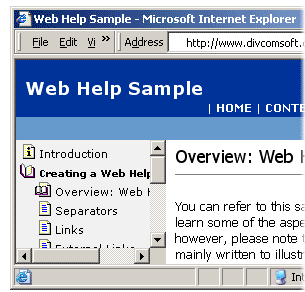 Web Help Sample